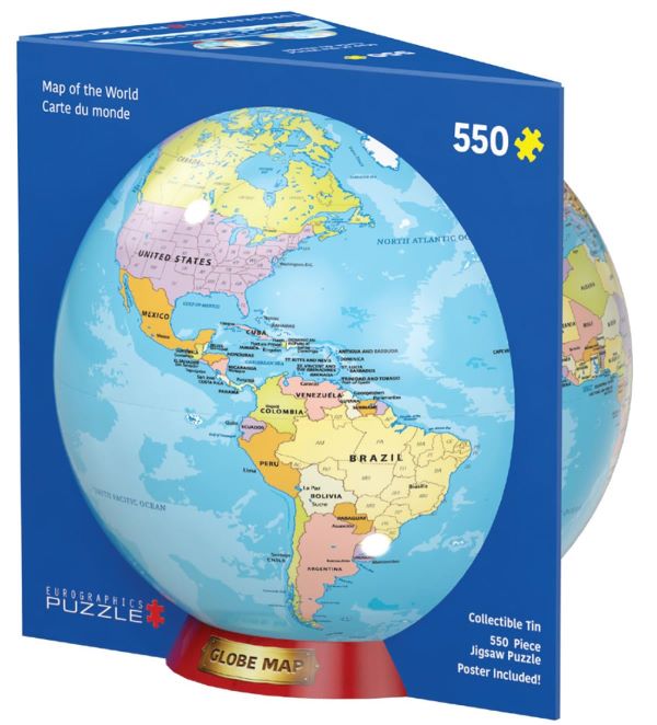 Map Of The World Puzzle in Tin