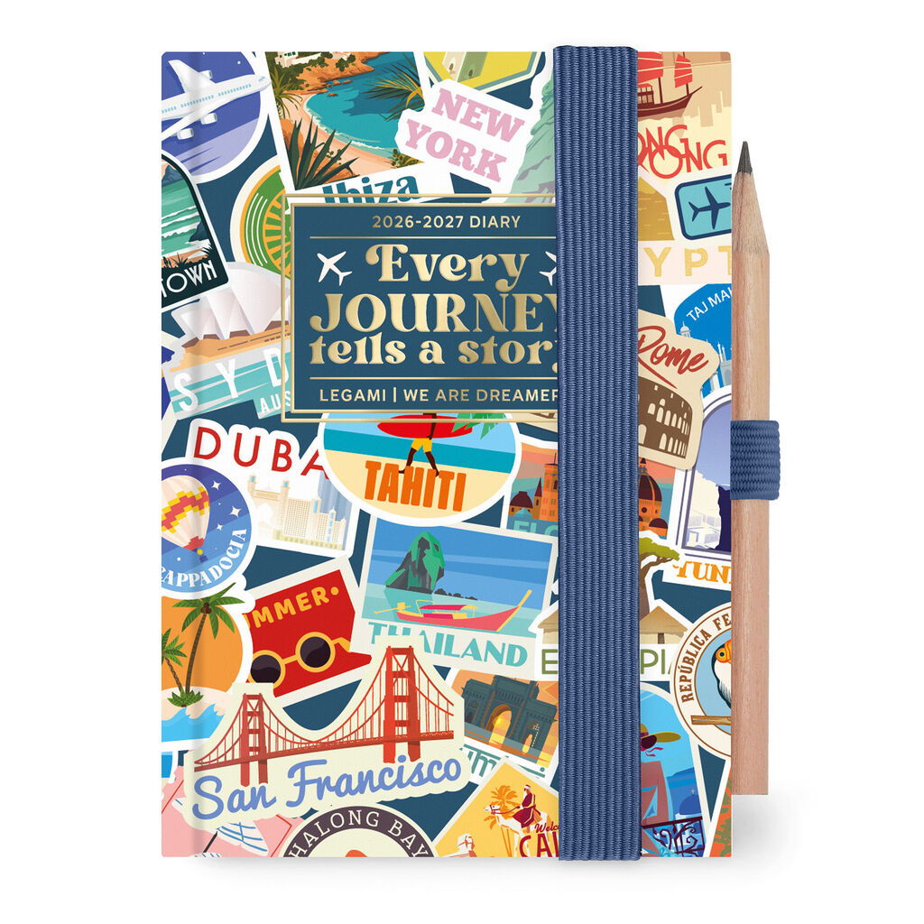 2027 Legami Photo 2-Day Diary - Mini - Travel Stickers
