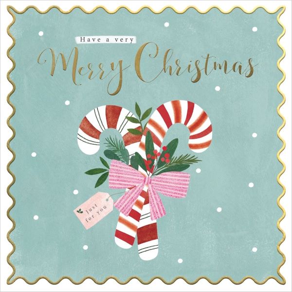 Candy Sticks Christmas Cards - Womens Refuge Charity - 10 Pack