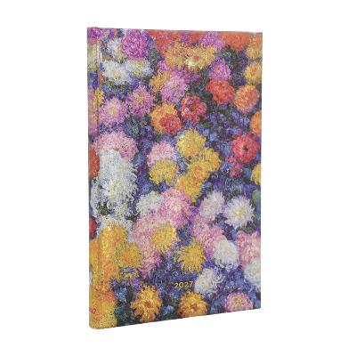 2027 Monets Chrysanthemums Mini 12-Month Hardcover Dayplanner (Elastic Band Closure) Verso