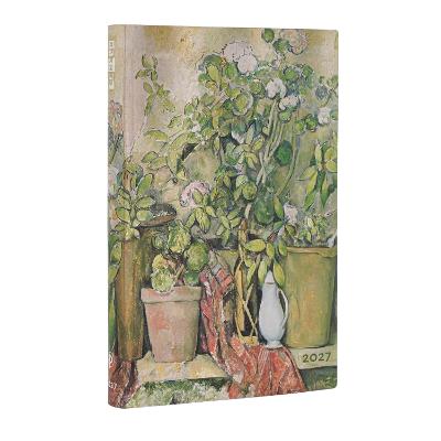 2027 Cezannes Terracotta Pots and Flowers Midi 12-Month Hardcover Dayplanner (Elastic Band Closure) Daily