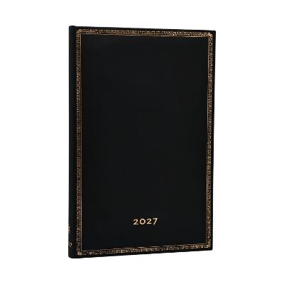 2027 Black Edition Maxi 12-Month Hardcover Dayplanner (Elastic Band Closure) Horizontal