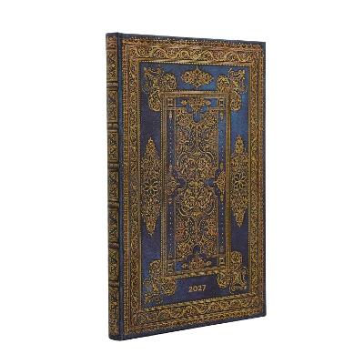 2027 Blue Luxe (Luxe Design) Maxi 12-Month Hardcover Dayplanner (Elastic Band Closure) Vertical