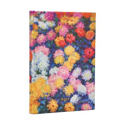 2027 Monets Chrysanthemums Maxi 12-Month Hardcover Dayplanner (Elastic Band Closure) Vertical