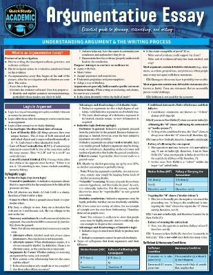 Argumentative Essay - QuickStudy Reference Guide to Planning, Researching, and Writing